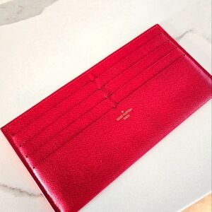Louis Vuitton Red Calfskin Felicie Card Holder